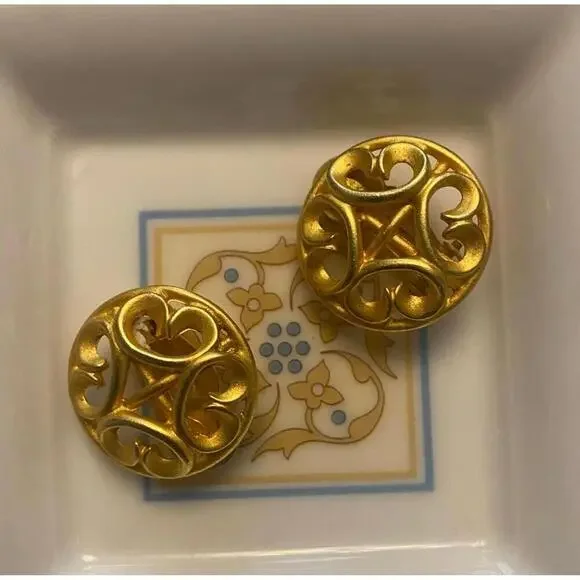 Anne Klein Vintage Decorative Clip Earrings - Picture 2 of 9